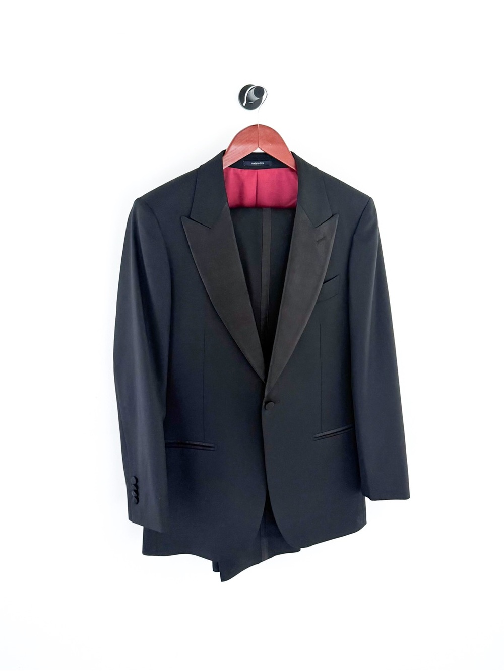 Suitsupply New Verona Men's Black Satin Lapel Tuxedo Suit Jacket Pants 38R - Picture 6 of 16